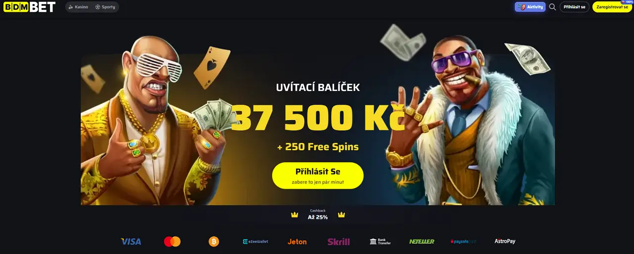 Domovská stránka BDM Bet Casino